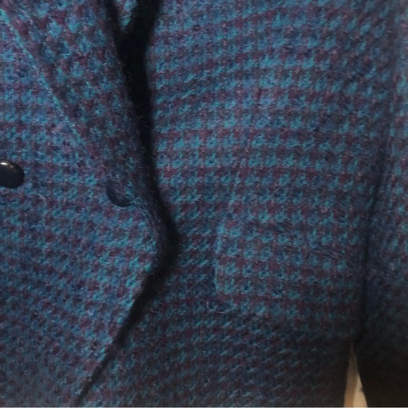 Vintage Barrie Pace Ltd. Wool Mohair Double Breasted Blazer Blue Purple 6 - Picture 6 of 8